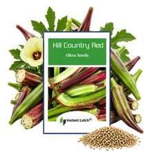 Load image into Gallery viewer, Hill Country Red Okra Seeds for Planting NON-GMO Heirloom Fresh Garden Seeds